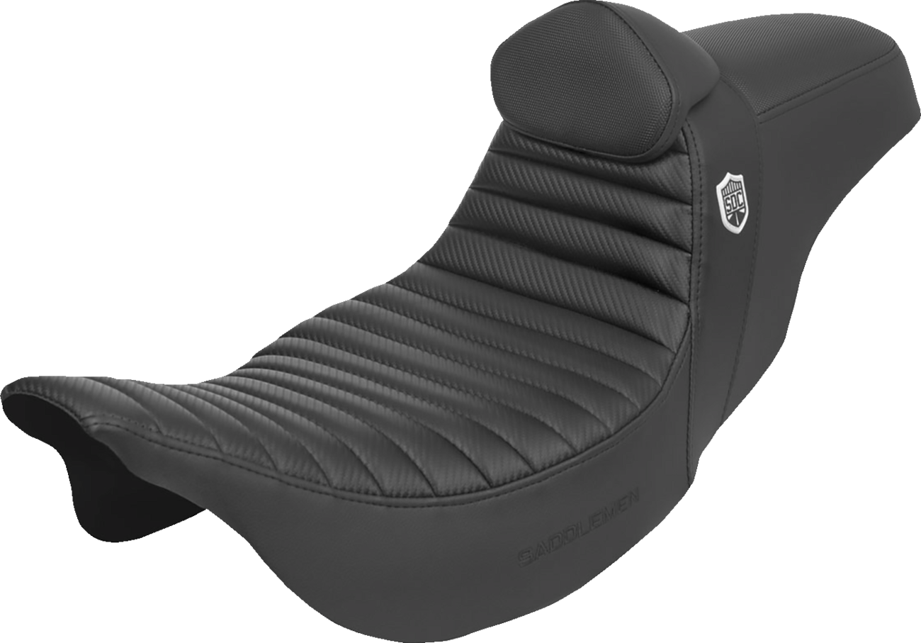 Pro Series SDC Performance Grip Seat - Pro Series SDC Performance Seat - w/ Backrest - Tuck-n-Roll/Carbon Fiber - Gripper - FLH/FLT '08-'23 [0801-1946]