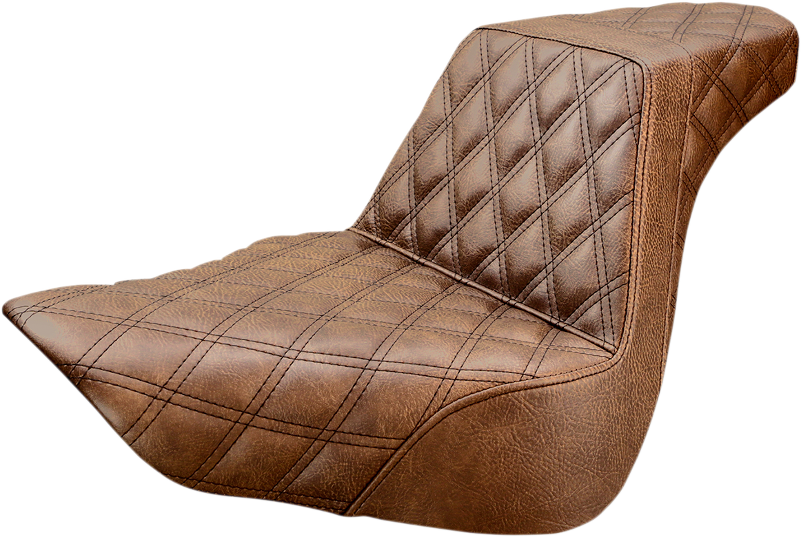 Step-Up Seat — Lattice Stitched - Step-Up Seat - Full Lattice Stitch - Brown - FL/FX '18-'24 [0802-1016]