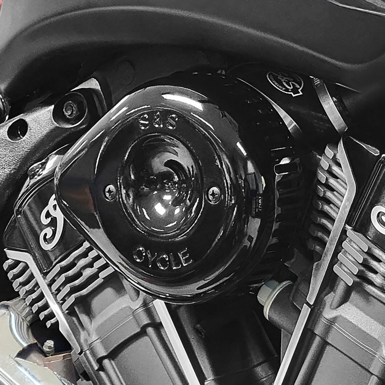 Stealth Air Cleaner Kit with Cover - Black - Indian [1010-3407] - Image 2