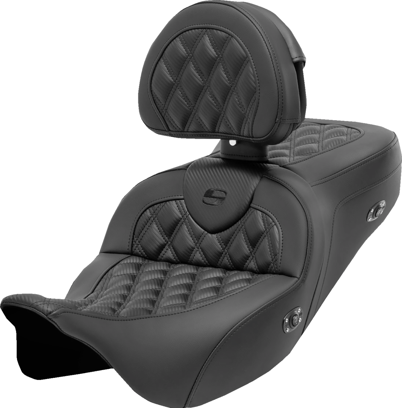 Roadsofa™ Seat - with Backrest - Lattice Stitch - Carbon Fiber - FL '08-'23 [0801-1695]