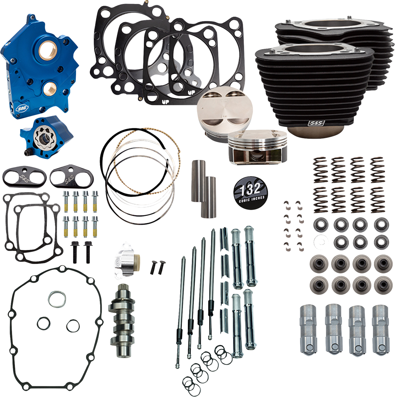 132" Power Package for M8 - 132" Power Pack - 550 Chain Drive - Oil Cooled - Black w/o Highlight Fins - 114"/117" M8 [0904-0163]