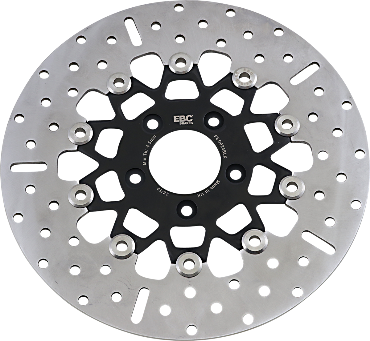 FSD Series Stainless Steel Front Brake Rotor for Big Twins - Brake Rotor - Black Carrier [1710-3082]