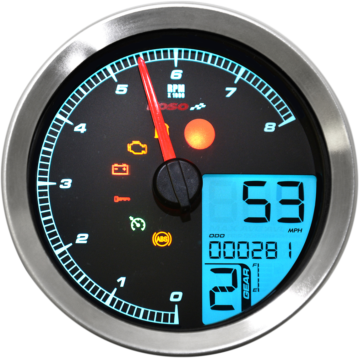 HD-04 Speedometer/Tachometer - Multi-Function Speedometer/Tachometer - HD-04 - Chrome [2211-0171] - Image 4