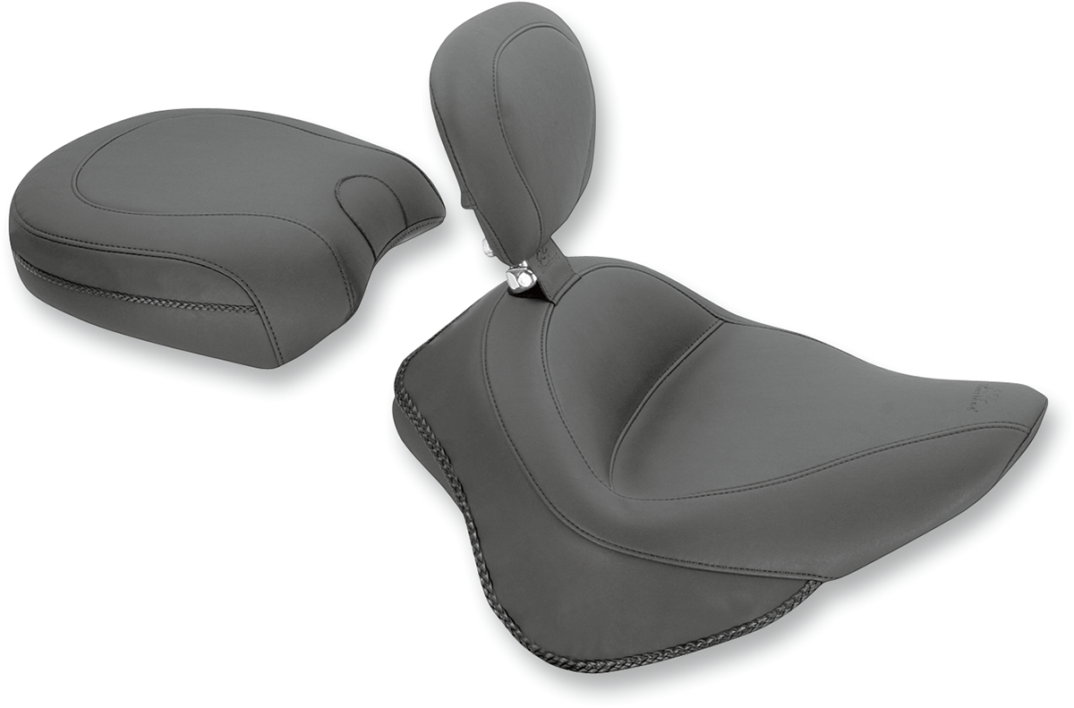 Wide Solo Seat with Removable Backrest - Wide Solo Seat - With Backrest - Vintage - Black - Smooth - FL/FX '11-'17 [0802-0765] - Image 2