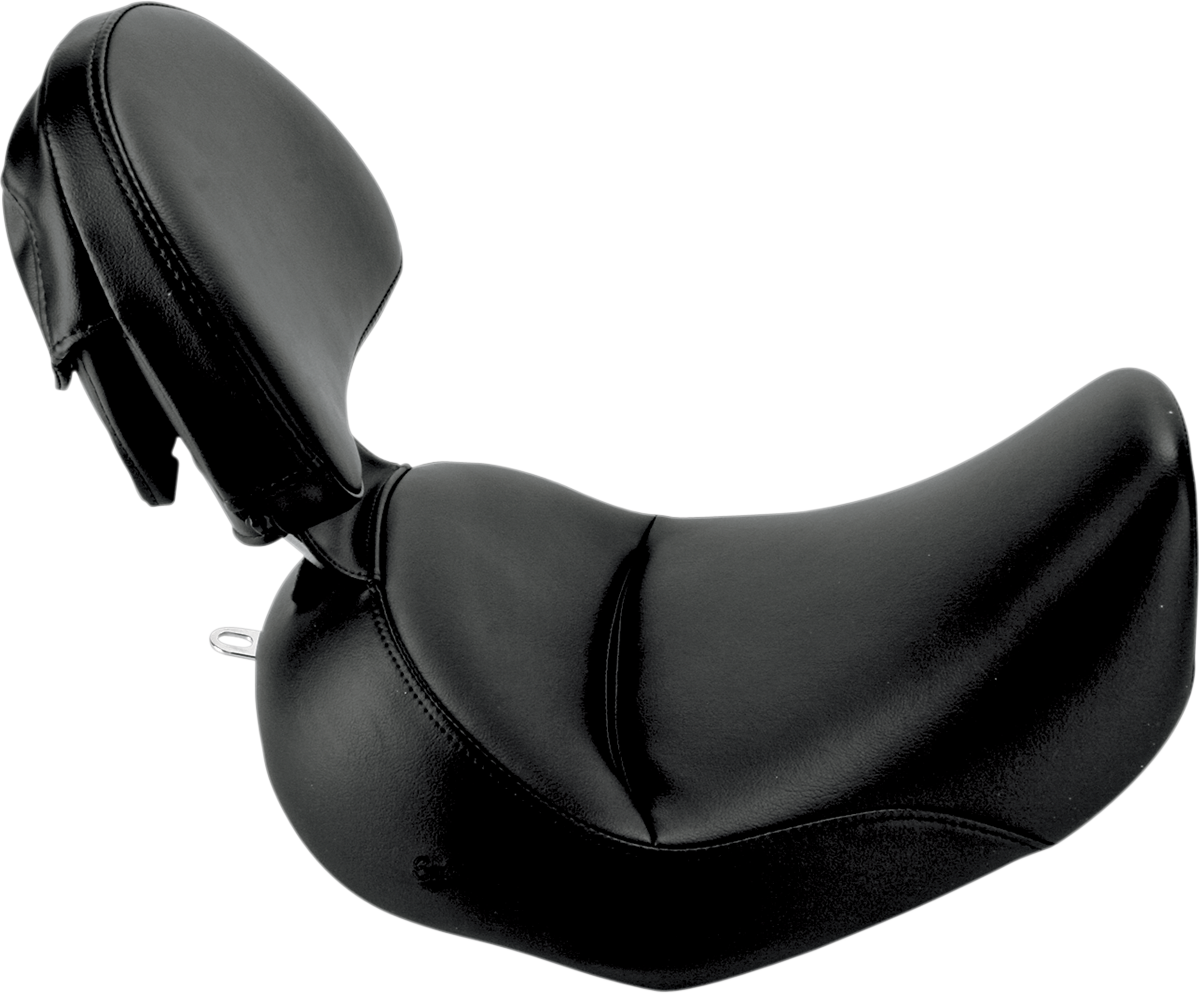 Heels Down Solo Seat - With Backrest - Plain - Black - FLSTC [0802-0599]