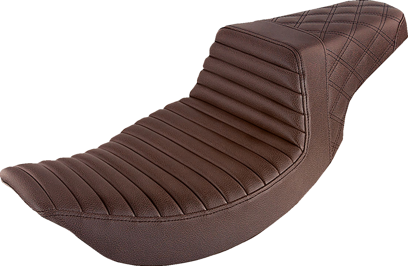 Step-Up Seat — Rear Lattice Stitch/Front Tuck-n-Roll - Step-Up Seat - Front Tuck-n-Roll/Rear Lattice Stitch - Brown [0801-1249]