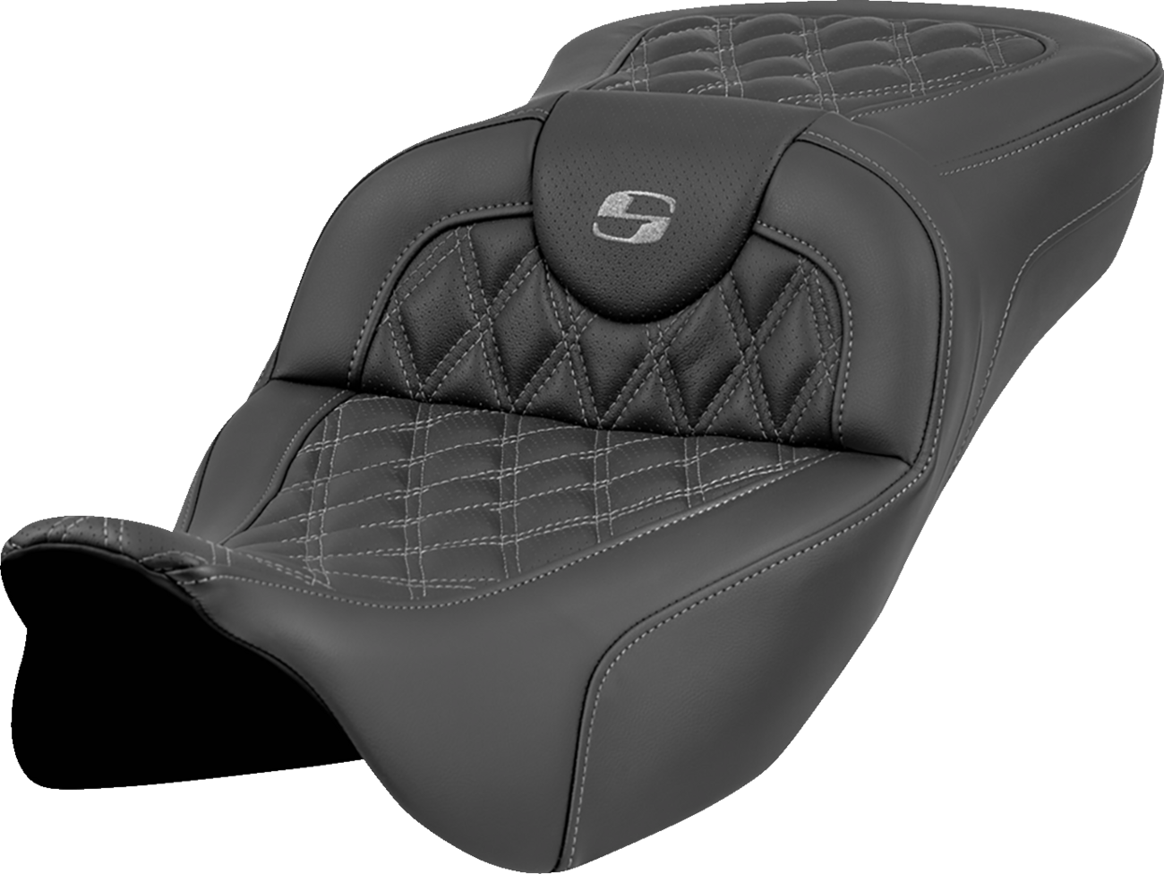 Roadsofa™ Extended Reach Seat - Lattice Stitch - Gray Stitch - without Backrest - FL '08-'23 [0801-1989]