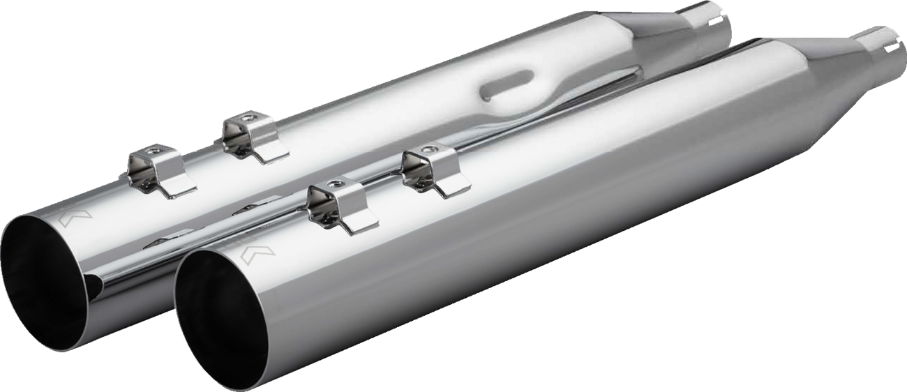 HP-Plus® Slip-On Mufflers - Straight Cut - 4" - Trike/Twin Cam - Chrome [1801-1875]