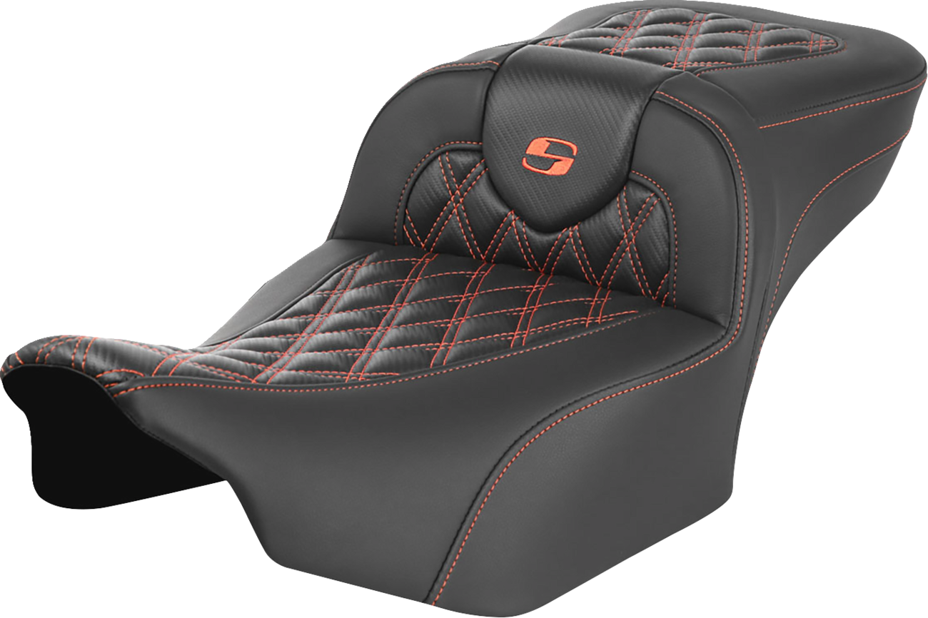 Roadsofa™ Extended Reach Seat - without Backrest - Lattice Stitch - Orange Stitch - FL/FX '23-'24 [0801-1796]