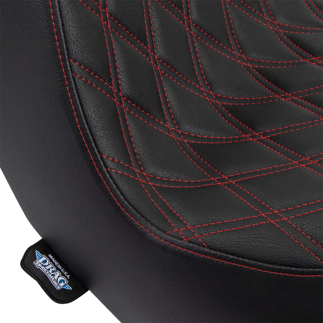 Predator III Seat - Predator III 2-Up Seat - Vinyl - Double Diamond - Red Stitching - FL/FX '18-'24 [0802-1492] - Image 4