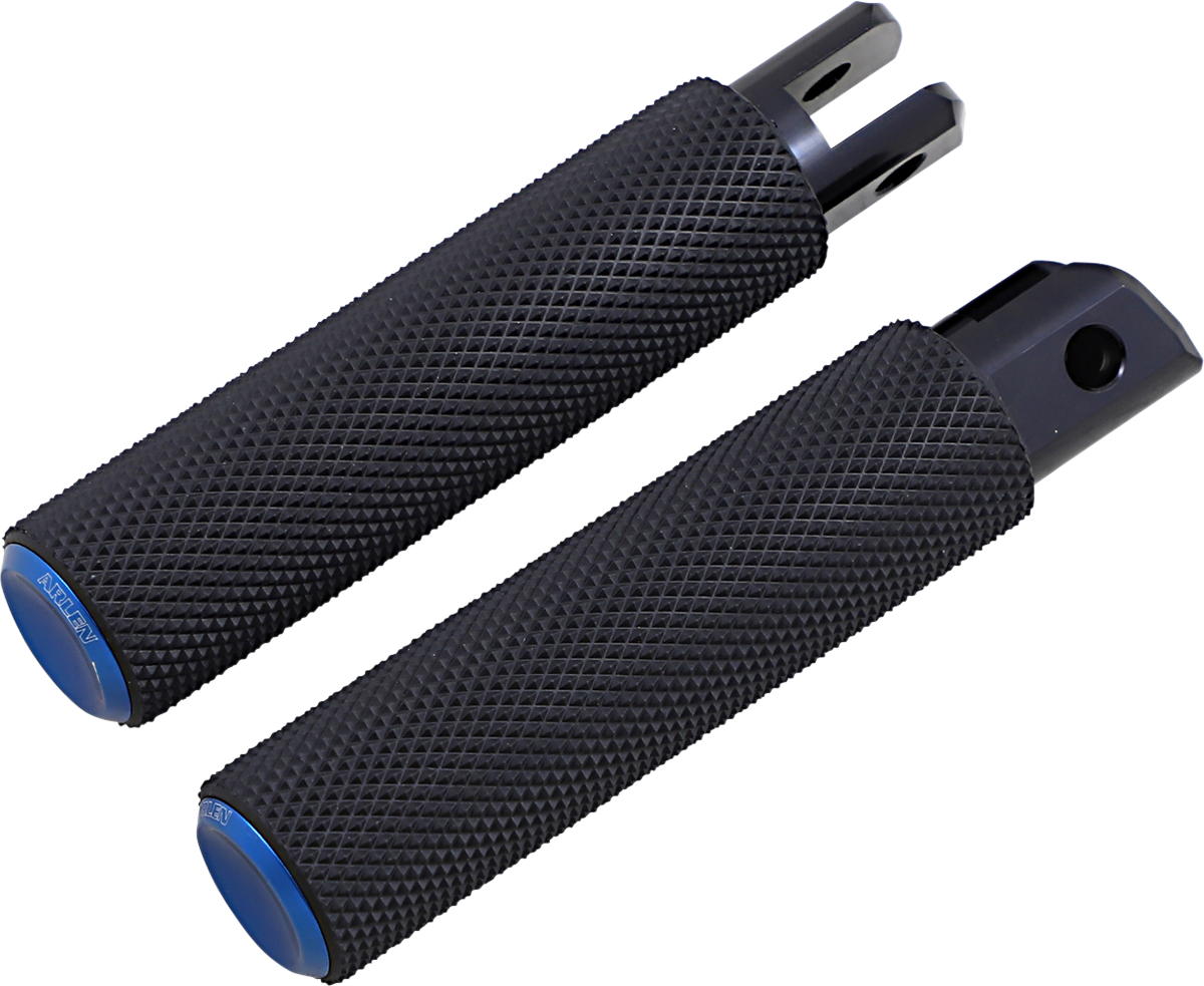 M-Eight Fusion Foot Pegs - Knurled Foot Pegs - Blue - FX/FL '18-'25 [1620-1973]