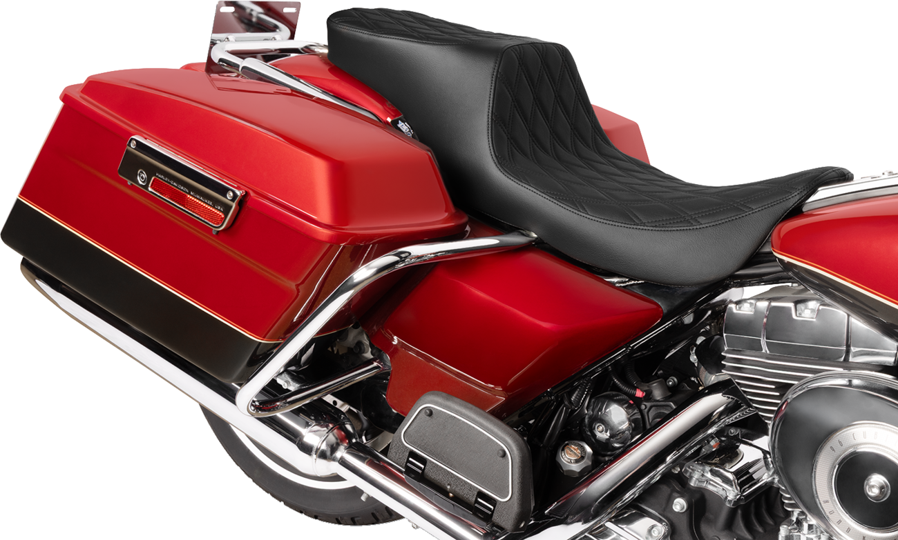 Performance Predator 2-Up Seat - Predator 2-Up Seat - Vinyl - Double Diamond - Black Stitching- w/o Backrest - FL '97-'07 [0801-1996] - Image 2