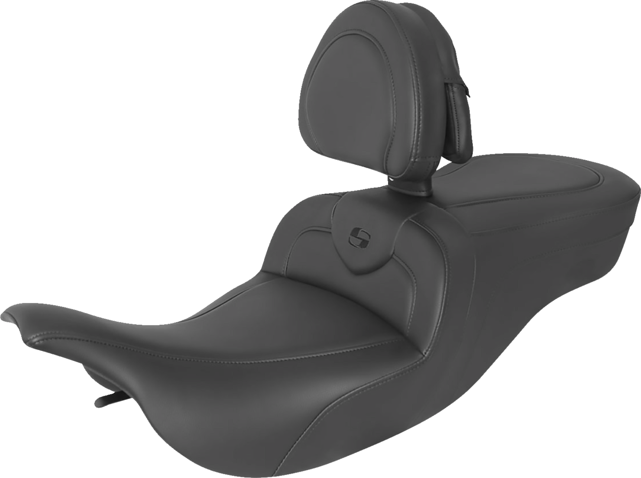 RoadSofa™ Seat - with Backrest - Black w/ Black Stitching - FLH/FLT '97-'07 [0801-1420]