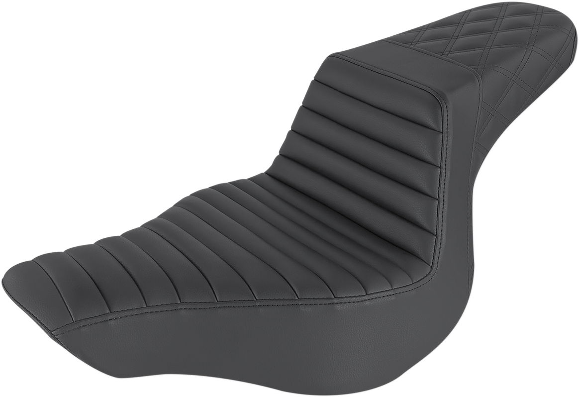 Step-Up Seat — Rear Lattice Stitch/Front Tuck-n-Roll - Step-Up Seat - Front Tuck-n-Roll/Rear Lattice Stitch - Black [0802-1369]