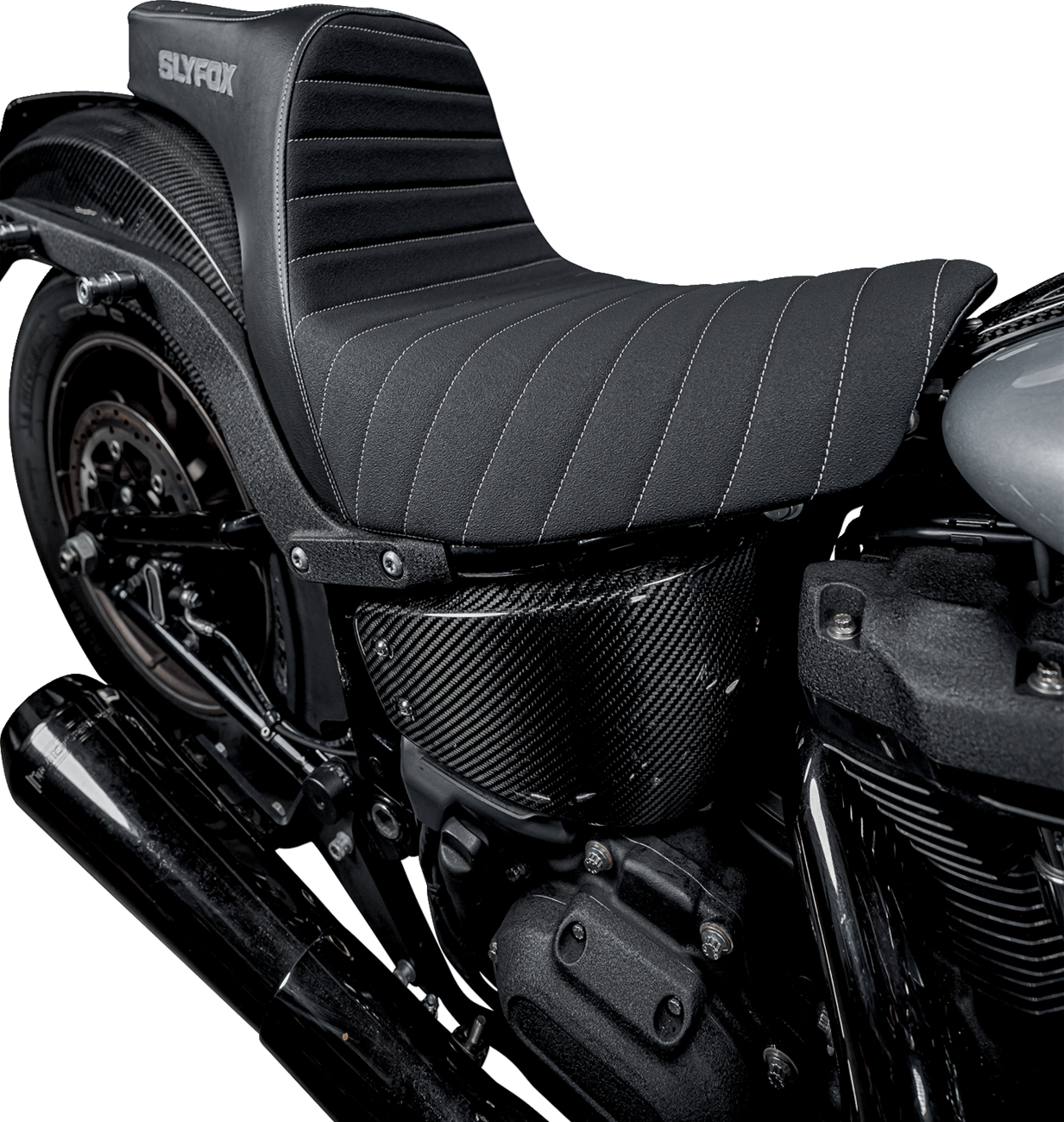 High Noon Seat - Vinyl - Classic Stitch - Silver Logo - FL/FX '18-'24 [0802-1657] - Image 3