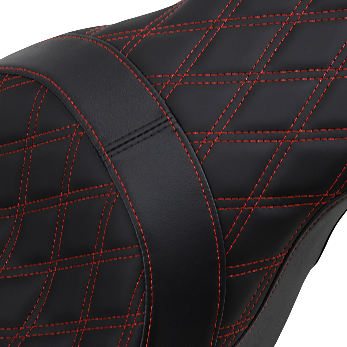 Forward Positioned Predator Seat - Forward Positioned Predator 2-Up Seat - Double Diamond - Red Stitched - FL '08-'23 [0801-1267] - Image 2