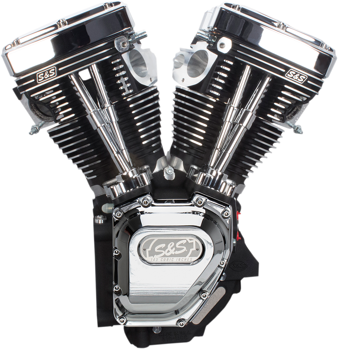 T143 Long Block Engine - Wrinkle Black and Chrome - Touring | Dyna [0901-0239]