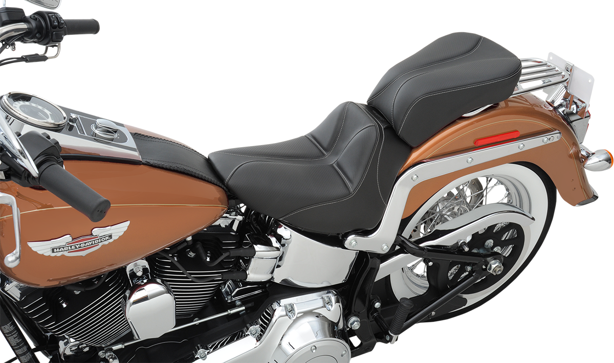 Dominator Solo Seat - w/o Backrest - Black w/ Gray Stitching - FLSTC/N '06-'17 [0802-0802] - Image 8