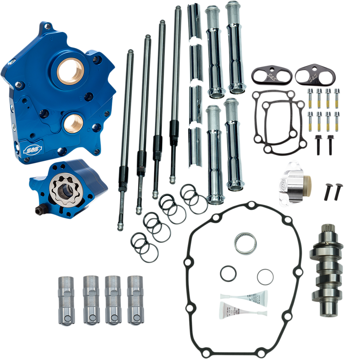 Cam Chest Kit for M8 - Cam Chest Kit with Plate - Chain Drive - Oil Cooled - 475 Cam - Chrome Pushrods - M8 [0925-1356]