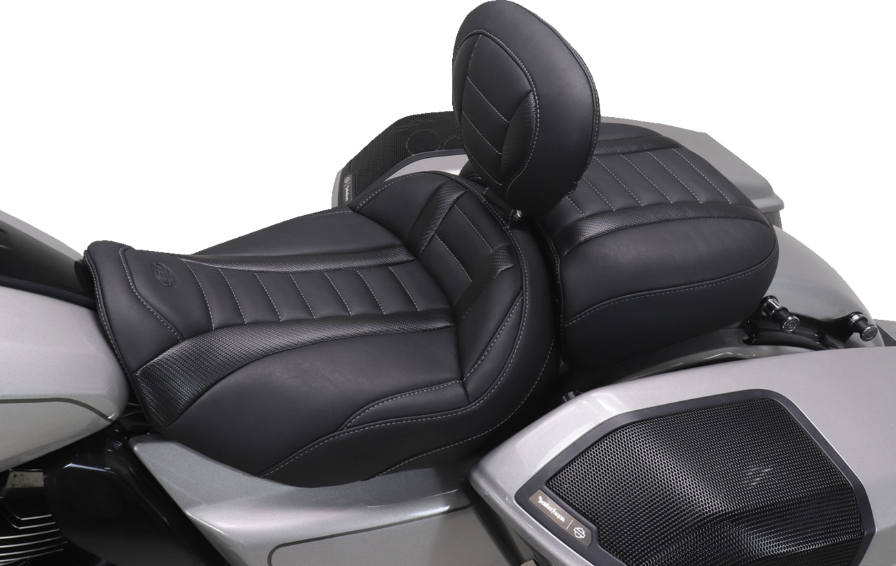 Wide Deluxe Touring Passenger Seat - Deluxe Passenger Seat - Wide - Gunmetal Stitch - FLT/FLH '23-'25 [0801-2120] - Image 4