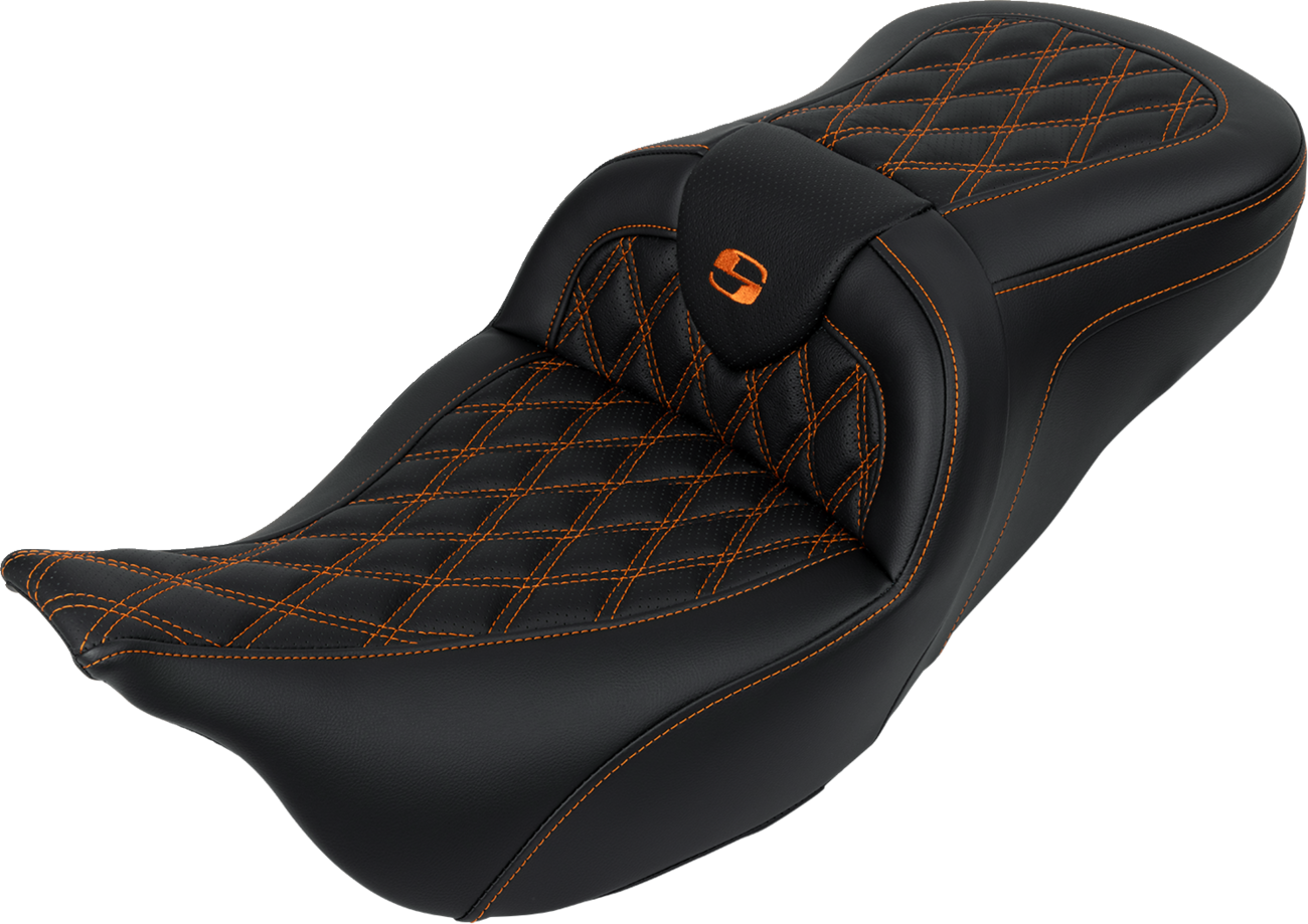 Roadsofa™ Lattice Stitch Seat - Roadsofa™ Seat - with Backrest - Orange Stitch - FL '08-'23 [0801-1608]