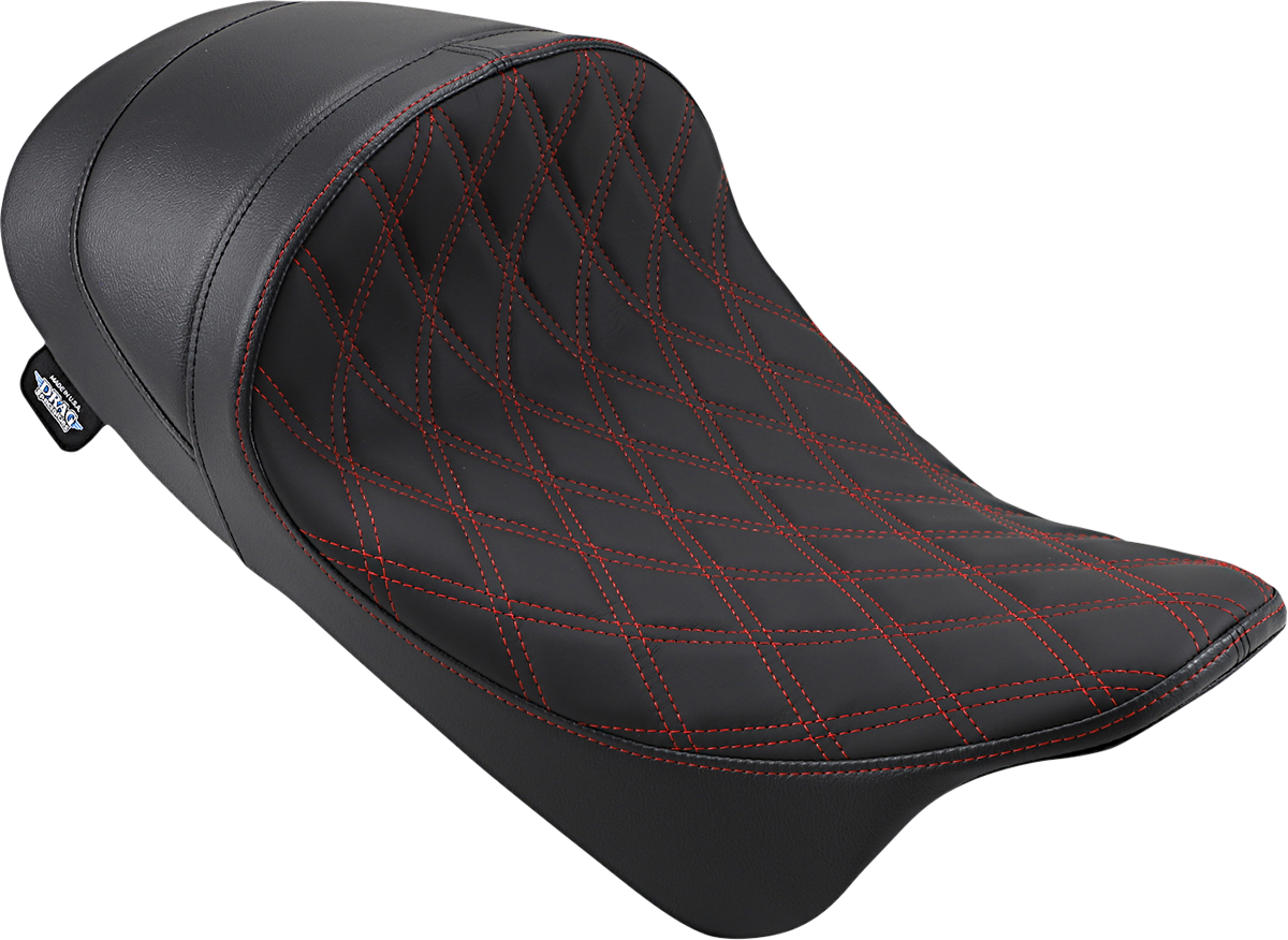 EZ-ON Mount Forward Low Solo Seat - Forward Low Solo Seat - Diamond - Red Stitched - FL '08-'23 [0801-1254]