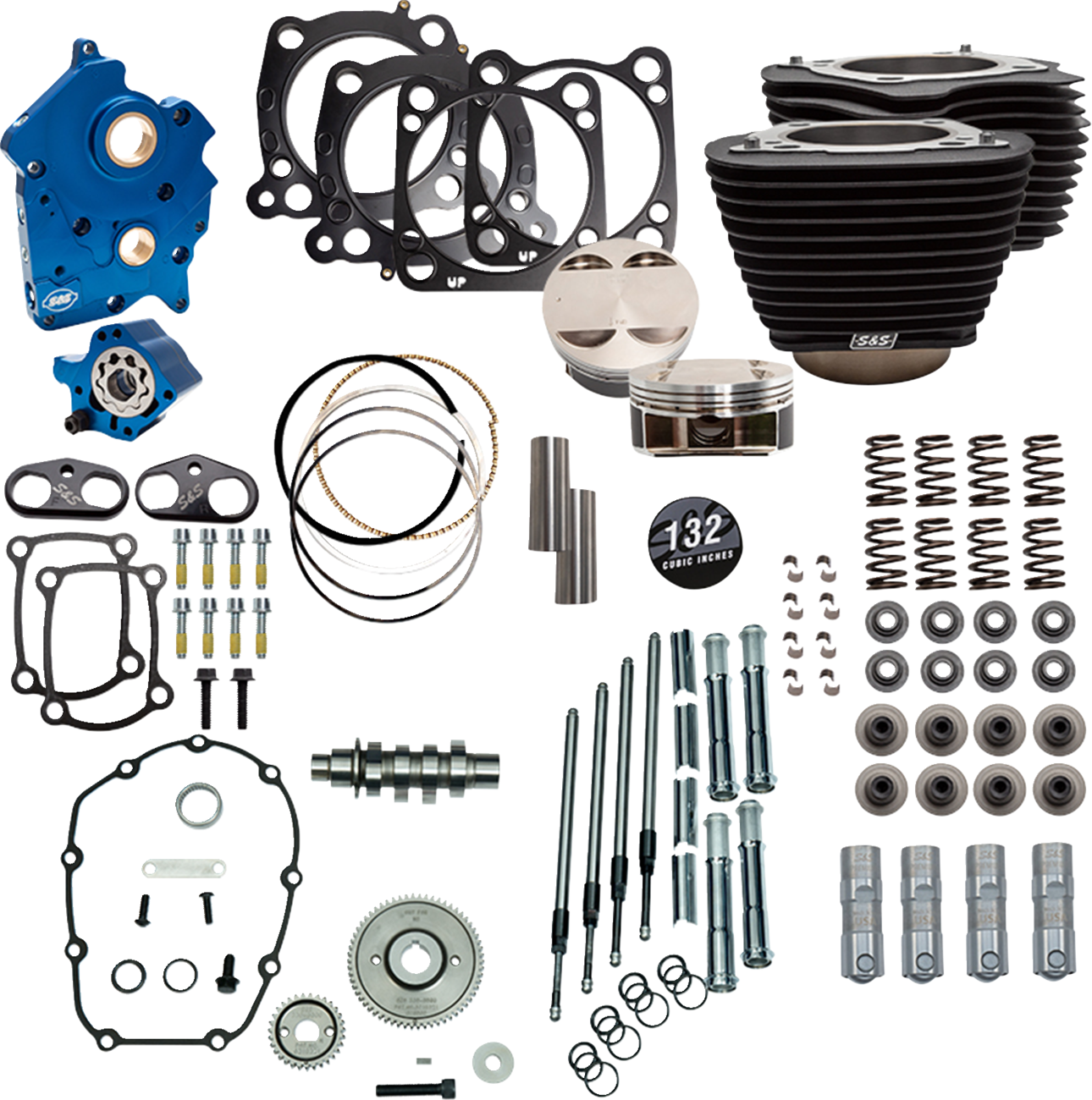 132" Power Package for M8 - 132" Power Pack - 550 Gear Drive - Oil Cooled - Black w/o Highlight Fins - 114"/117" M8 [0904-0155]