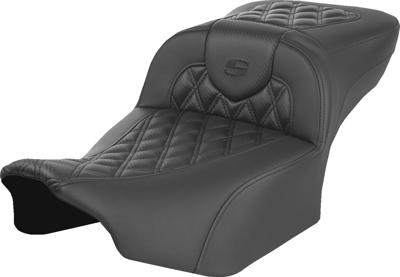 Roadsofa™ Extended Reach Heated Seat - Heated RoadSofa™ Seat - Extended Reach - Lattice Stitch - w/o Backrest - FLT/FLH ’23-‘24 [0801-2044]