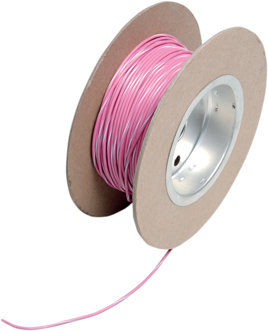 OEM Color Wire Spool - 100' Wire Spool - 18 Gauge - Pink/White [2120-0519]