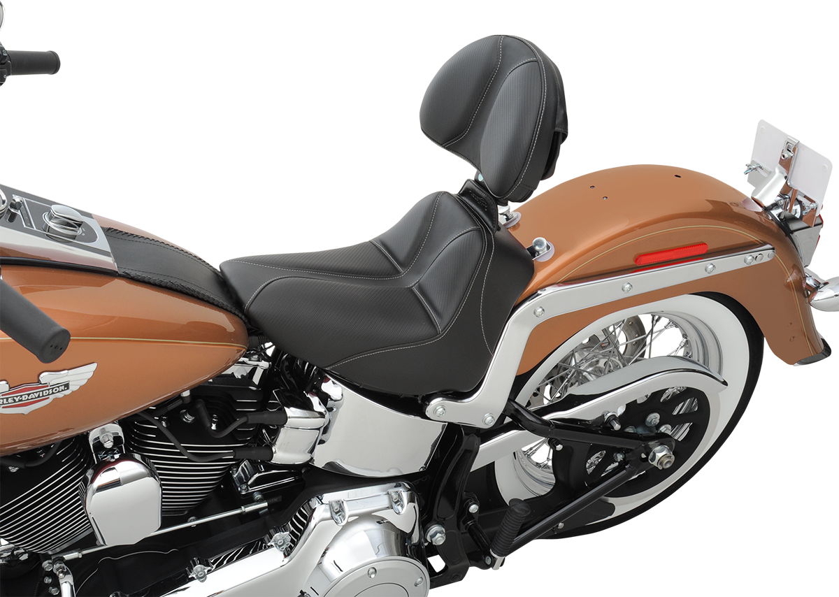 Dominator Solo Seat - w/o Backrest - Black w/ Gray Stitching - FLSTC/N '06-'17 [0802-0802] - Image 9