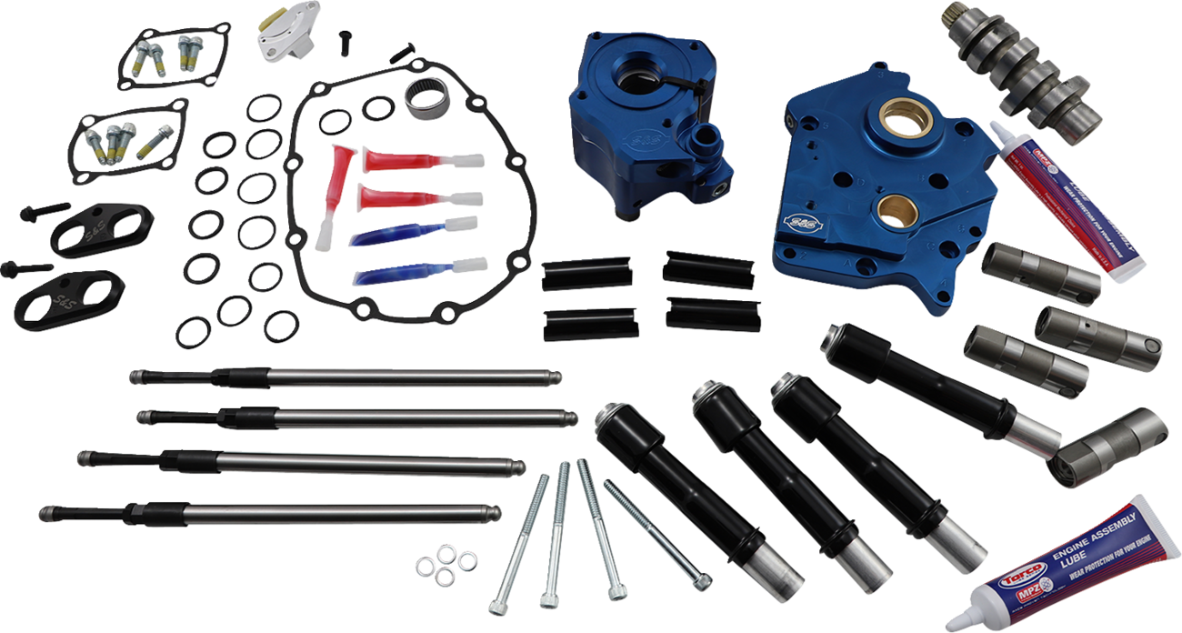 Cam Chest Kit for M8 - Cam Chest Kit with Plate - Chain Drive - Water Cooled - 465 Cam - Black Pushrods - M8 [0925-1357]