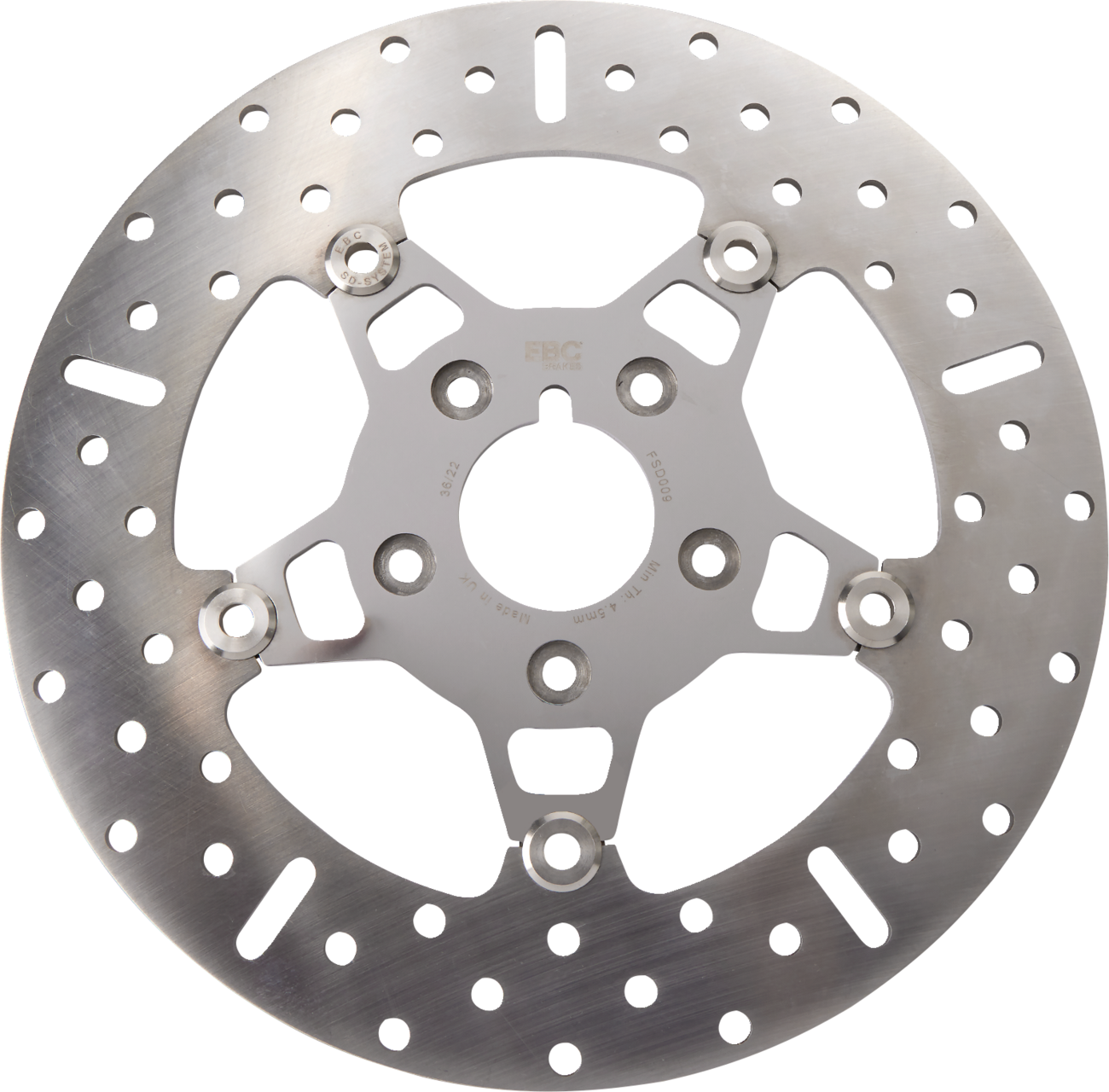 FSD Series Stainless Steel Front Brake Rotor for Big Twins - Brake Rotor - Polished Carrier [1710-0150]