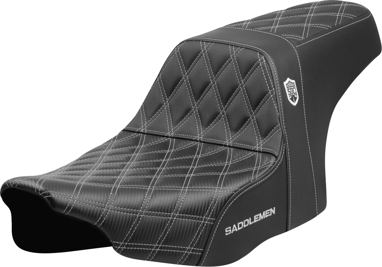 Pro Series SDC Performance Grip Seat - Pro Series SDC Performance Seat - Silver Stitching - w/o Backrest - FLT/FLH '23-'24 [0801-2004]