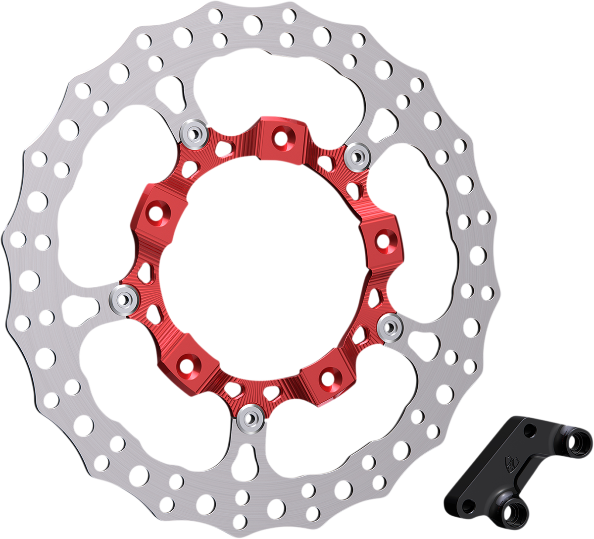 Big Brake 14" Full Floating Brake Rotor Kit - Rotor 14" - Front Right - Red [1710-3967]