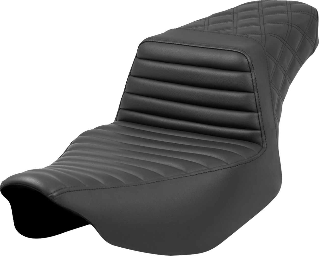 Step-Up Seat - Front Tuck-n'-Roll/Rear Lattice Stitch - Black - FL '23-'24 [0801-1685]