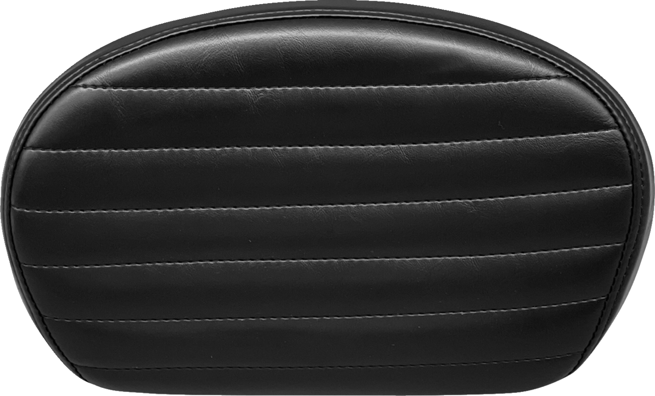 Sissy Bar Pad - Medium - Pleated - Shiny Black [0801-1521]