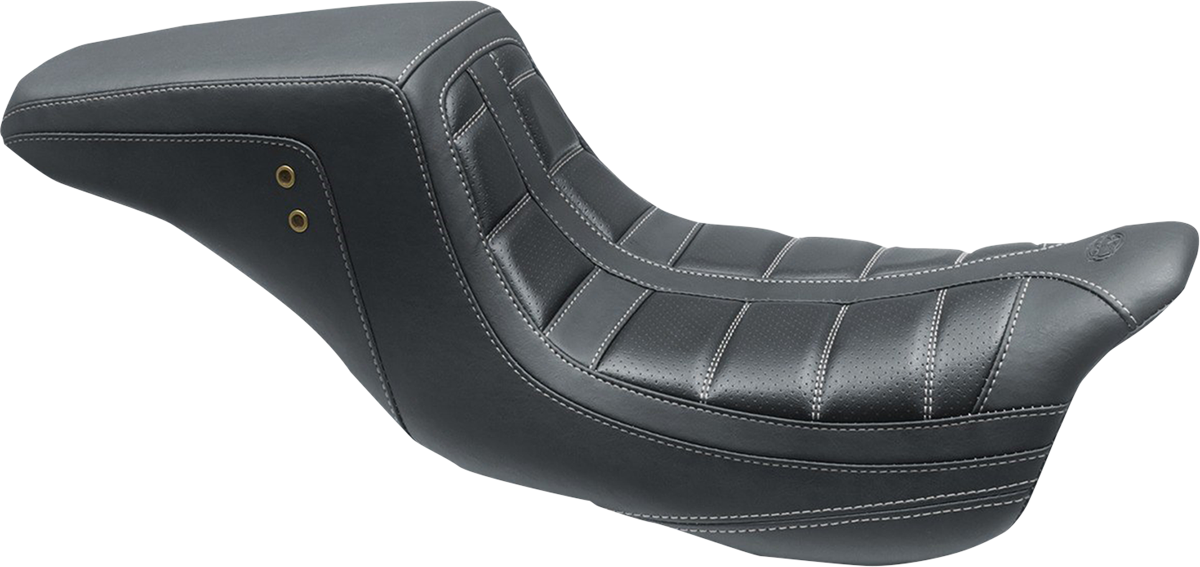 Squareback One-Piece Seat - Tuck and Roll - Black w/ Gun Metal Stitching - FL '08-'25 [0801-1373]
