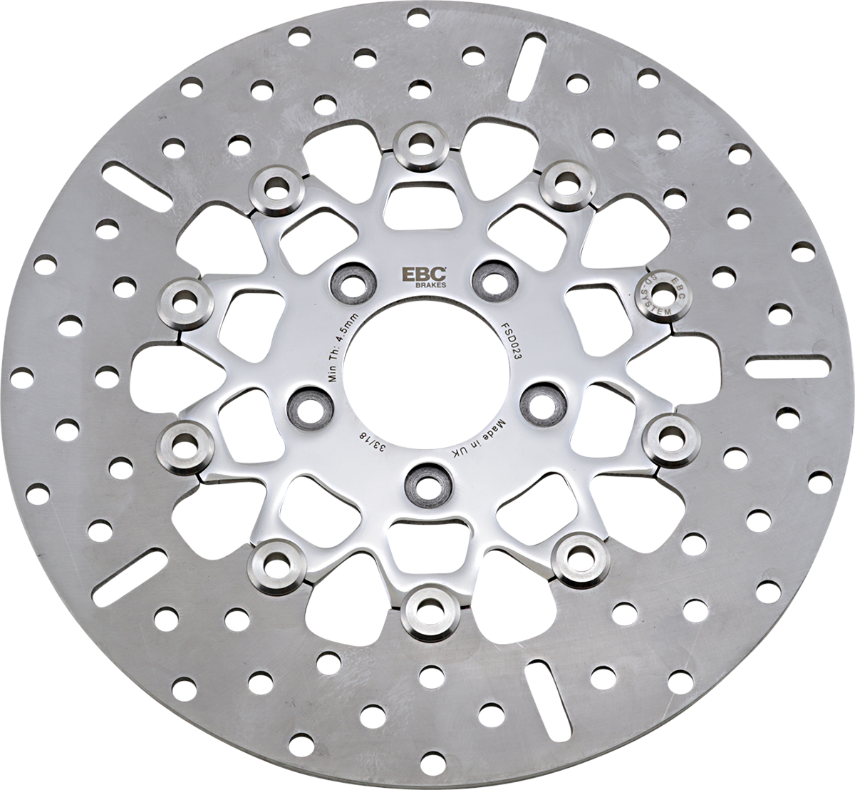 FSD Series Stainless Steel Front Brake Rotor for Big Twins - Brake Rotor - Polished Carrier [1710-3074]
