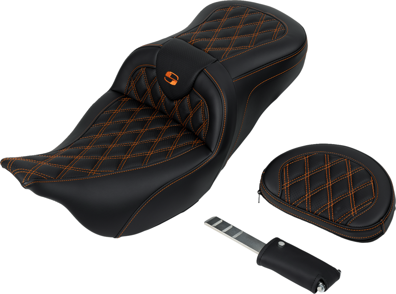 Roadsofa™ Lattice Stitch Seat - Roadsofa™ Seat - with Backrest - Orange Stitch - FL '08-'23 [0801-1608] - Image 4