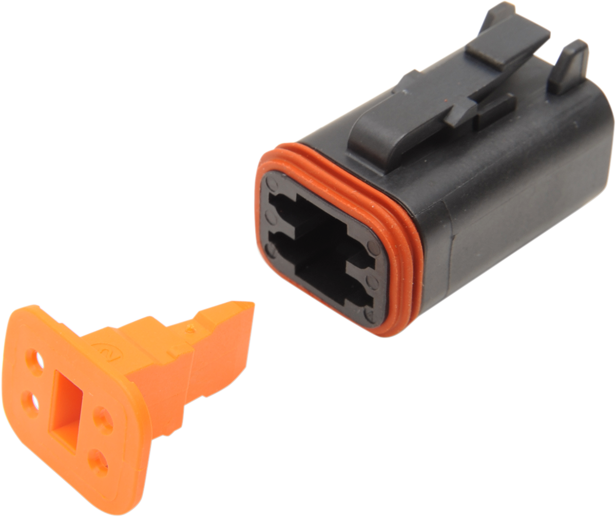 Deutsch DT Sealed Connector Component — Wiring Connector - Deutsch Plug - 4 Pin - Black [2120-0056] - Image 2