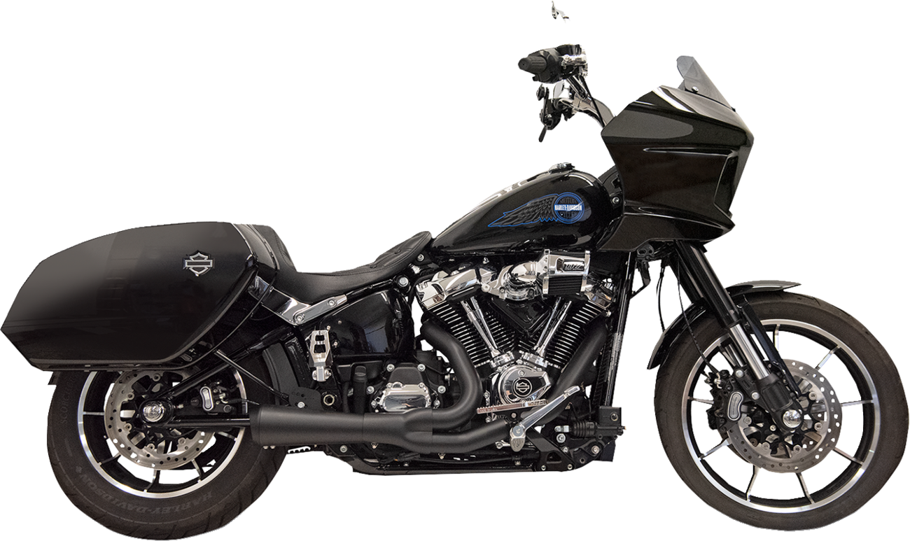 2-into-1 Ripper Exhaust System with Megaphone Muffler - Short - Black - M8 Softail [1800-2743]