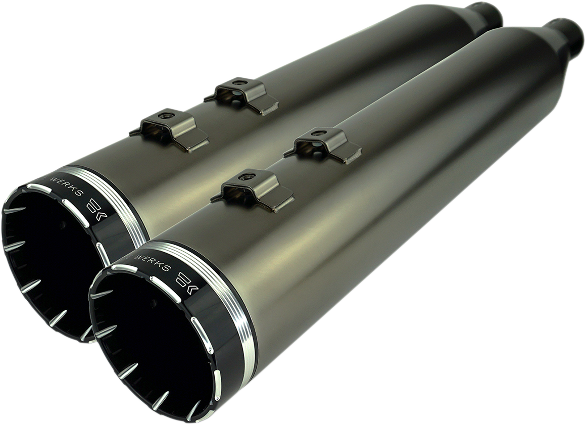 4-1/2" HP-Plus® Slip-On Mufflers - Smoked Chrome with Tracer - Touring [1801-1453]