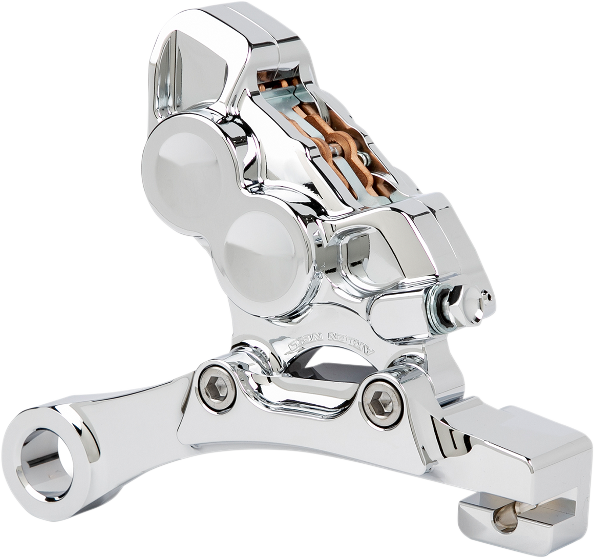 Ness Tech Four-Piston Caliper - 4-Piston Caliper - Rear - 11.8" - Chrome [1701-0626]