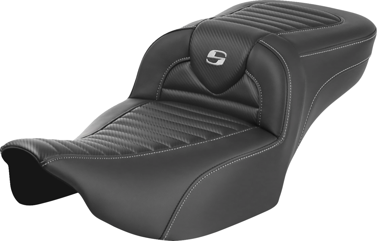 Roadsofa™ Extended Reach Seat - without Backrest - Tuck-n-Roll - Carbon Fiber - FLTR/FLHX '23-'24 [0801-1777]