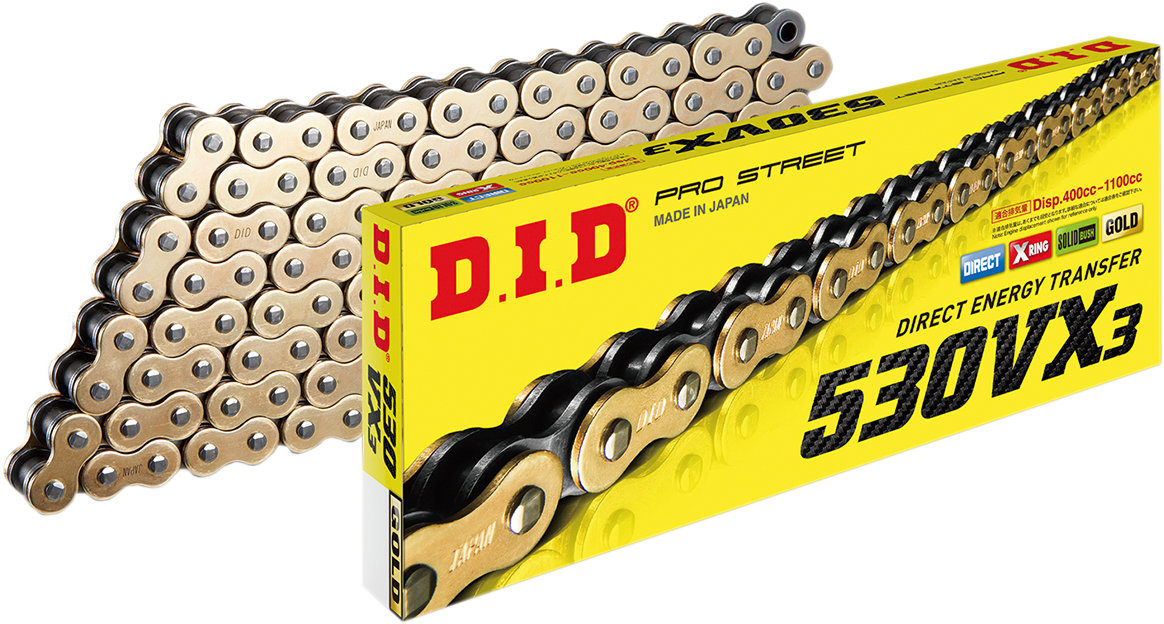 530 VX3 Chain - 530 VX3 - Drive Chain - 130 Links - Gold
