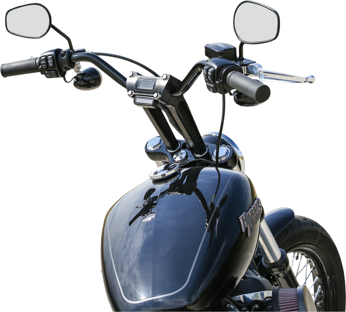 Handlebar Risers - Straight - 8" - Gauge Cutout - Black [0602-1056] - Image 2