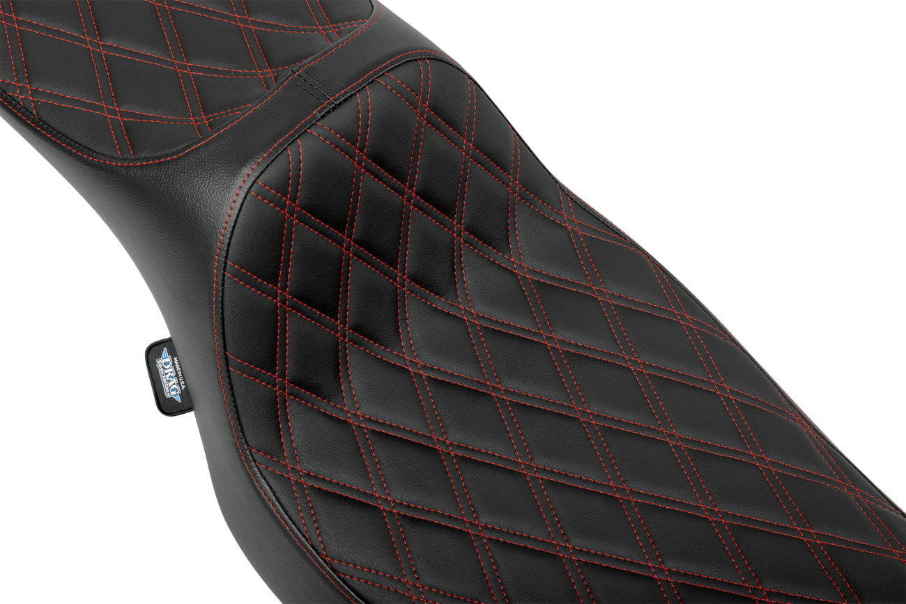 Extended Reach Predator III Seat - Double Diamond - Red Stitching - Vinyl - FLH/FLT '23-'24 [0801-2036] - Image 2