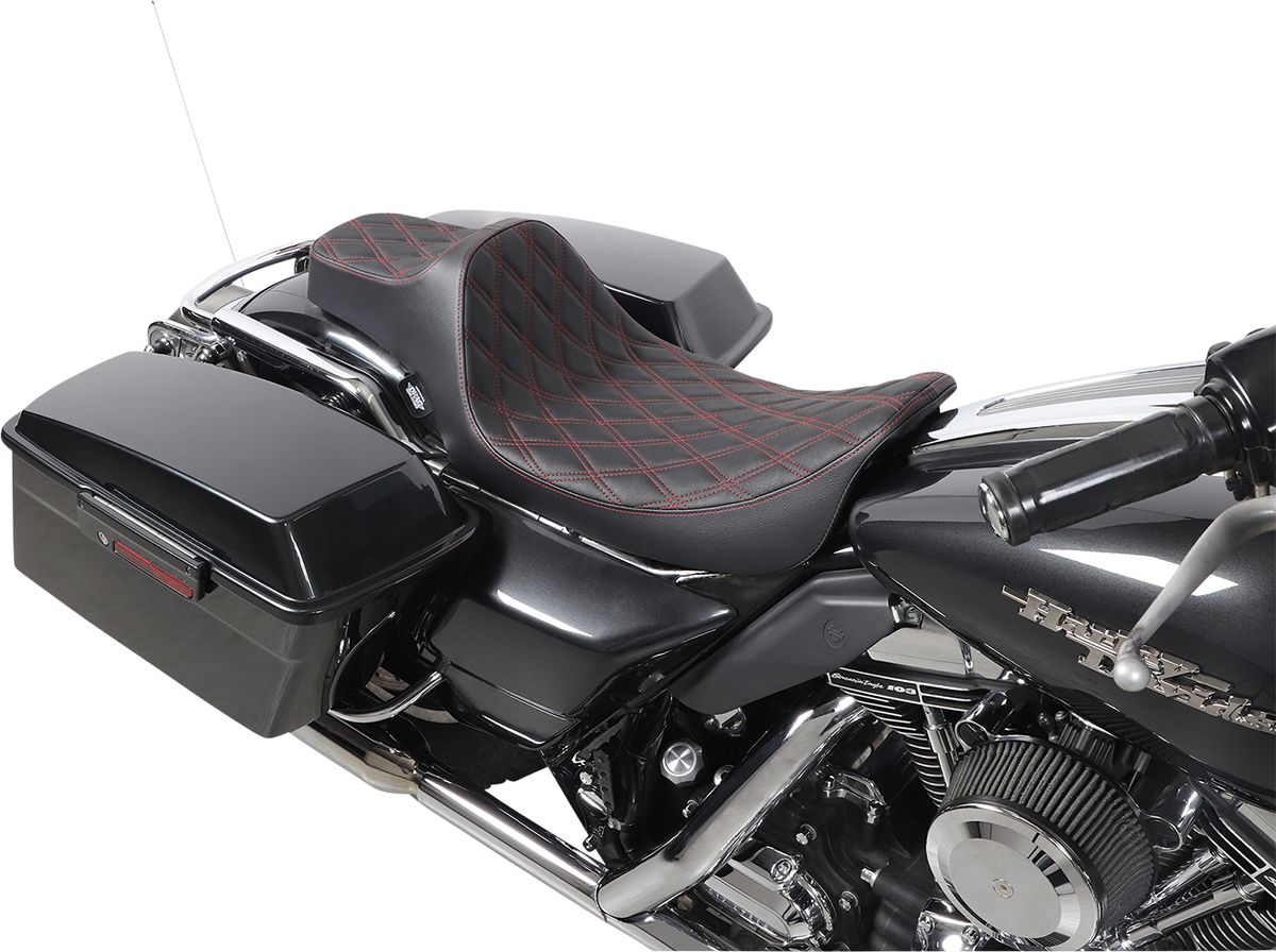 Extended Reach Predator III Seat - Double Diamond - Black w/ Red Stitching - FL '99-'07 [0801-1371] - Image 6