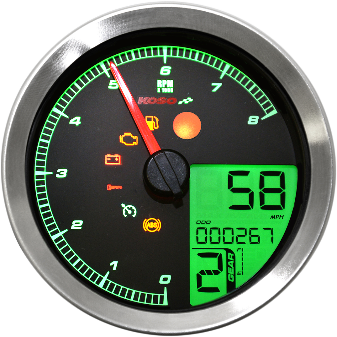 HD-04 Speedometer/Tachometer - Multi-Function Speedometer/Tachometer - HD-04 - Chrome [2211-0169] - Image 3