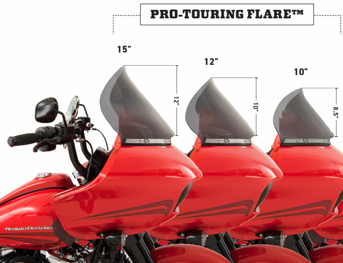 Pro-Touring Flare® Windshield - 12" - Dark Smoke - '98-'13 FLTR [2310-0749] - Image 3